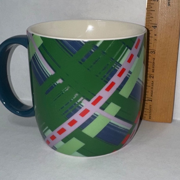 Starbucks 2020 Holiday Christmas Coffee Mug 18 oz Green Plaid Ceramic Collectble - Picture 2 of 6